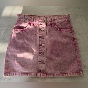 Forever 21 Faded Pink Button Up Denim Skirt